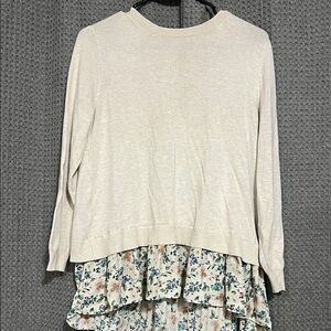 Layered Floral-Hem Women's Top/tunic